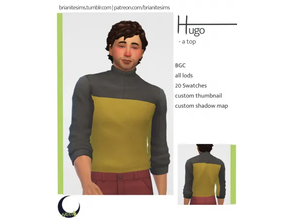 Maxis Match Hugo Sweater by brianitesims - The Sims 4 Custom Content