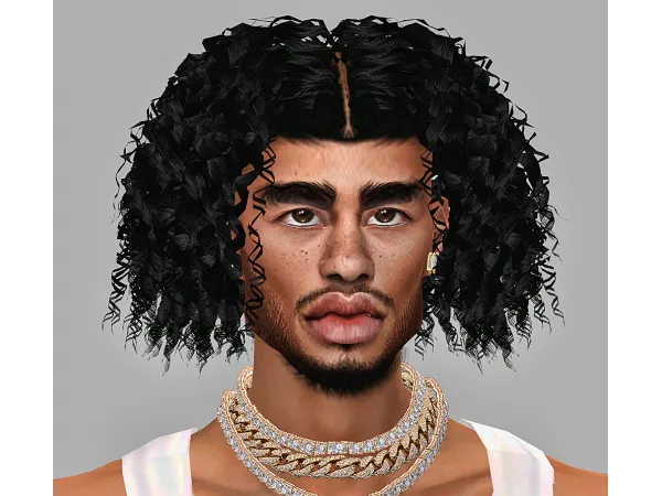 Alpha BLS IMVU Male Parted Curls baby hair add on - The Sims 4 Custom Content