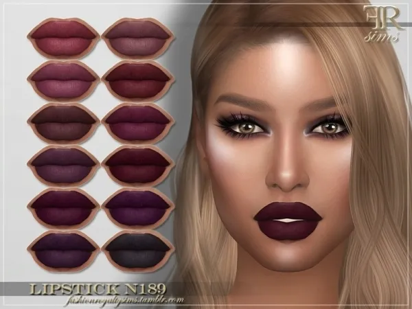 Mix FashionRoyaltySims' FRS Lipstick N189 - The Sims 4 Custom Content