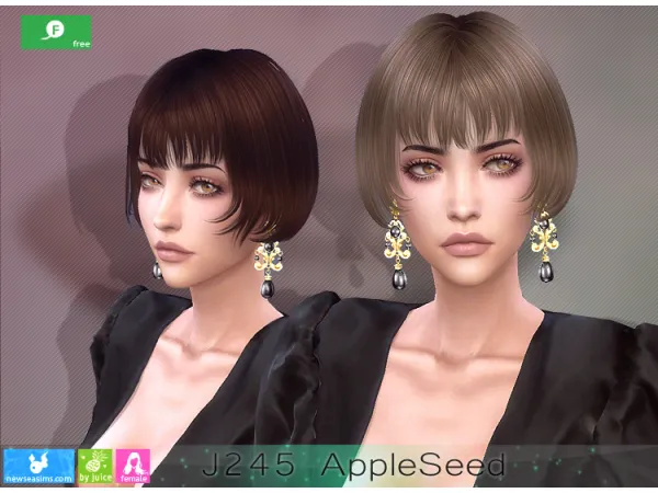 Alpha NewSea SIMS 4 hair J245f - The Sims 4 Custom Content