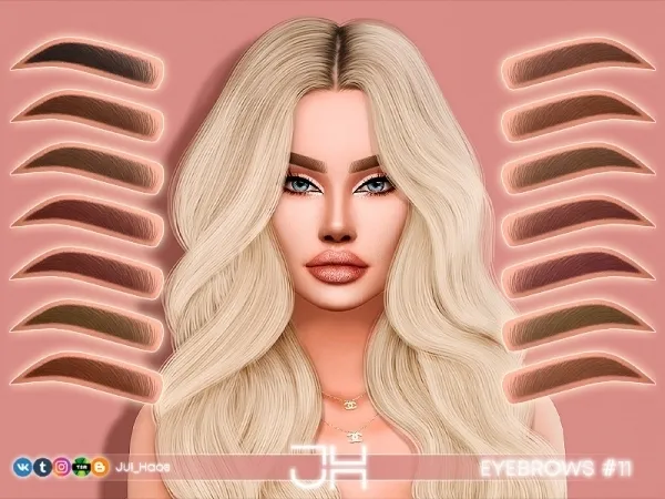 Mix JUL_HAOS [COSMETICS] EYEBROWS 11 - The Sims 4 Custom Content
