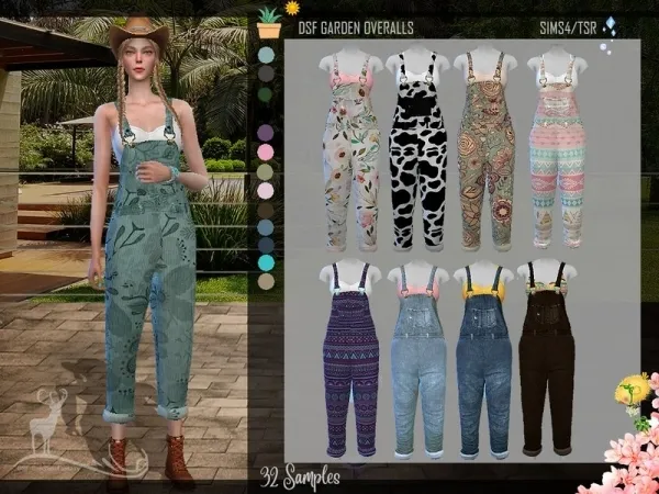 Alpha DanSimsFantasy's DSF GARDEN OVERALLS - The Sims 4 Custom Content