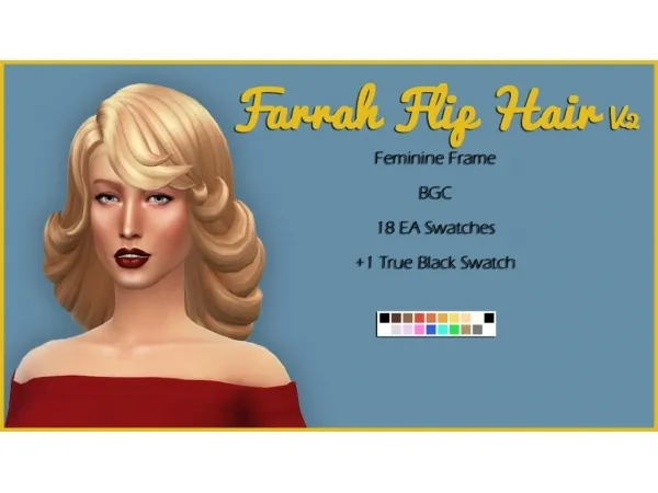 Maxis Match Farrah Flip Hair - The Sims 4 Custom Content