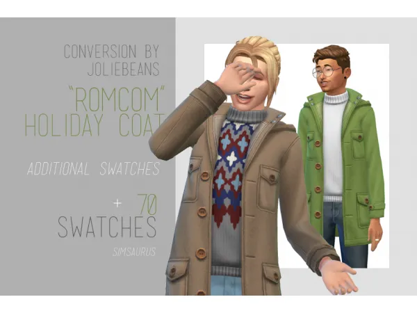 Maxis Match Romcom Coat recolor saurus by sim - The Sims 4 Custom Content