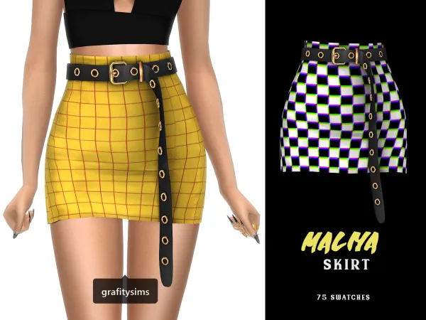Alpha Maliya Belted Skirt - The Sims 4 Custom Content