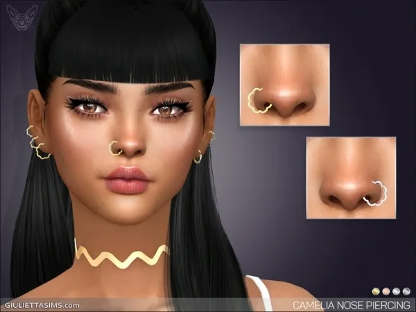 Alpha CAMELIA NOSE PIERCING SET - The Sims 4 Custom Content