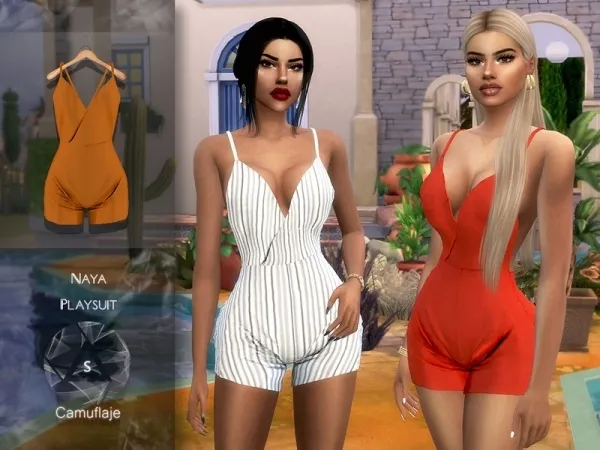 Alpha Camuflaje Naya (Playsuit) - The Sims 4 Custom Content