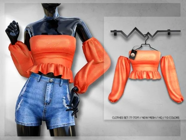 Alpha busra tr's Clothes SET 77 (TOP) BD297 by busratr - The Sims 4 Custom Content