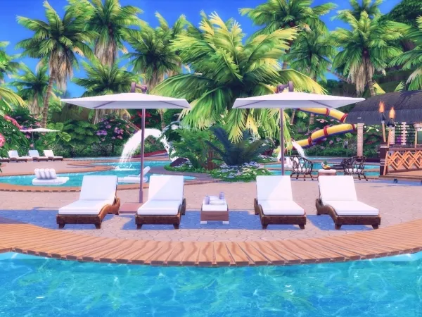 Maxis Match TROPICAL WATER PARK - The Sims 4 Custom Content
