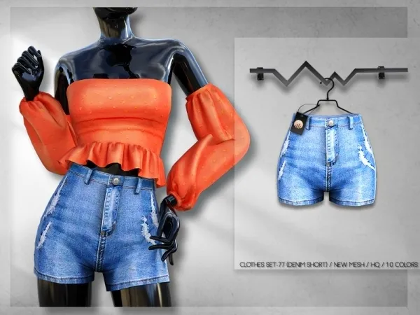 Alpha busra tr's Clothes SET 77 (DENIM SHORT) BD298 - The Sims 4 Custom Content