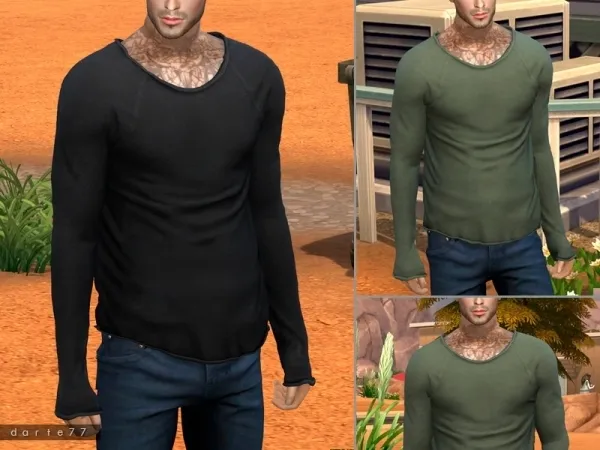 Alpha Darte77's Long Sleeve T Shirt - The Sims 4 Custom Content