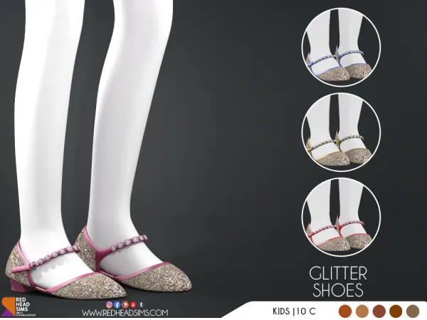 Alpha GLITTER SHOES TODDLER - The Sims 4 Custom Content