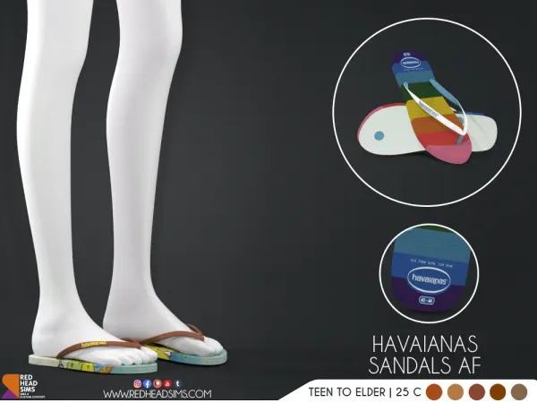Alpha HAVAIANAS SANDALS AF - The Sims 4 Custom Content
