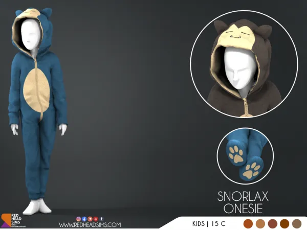 Alpha SNORLAX ONESIE KIDS - The Sims 4 Custom Content