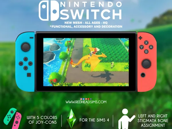 Alpha NINTENDO SWITCH FUNCTIONAL ACCESSORY AND DECORATION - The Sims 4 Custom Content