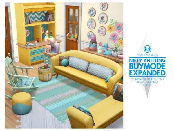 Maxis Match Nifty Knitting Buymode Expanded 20 New or Edited Objects - The Sims 4 Custom Content