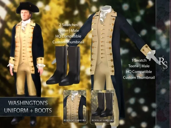 Alpha Washington's Uniform and Boots sims by revolution - The Sims 4 Custom Content
