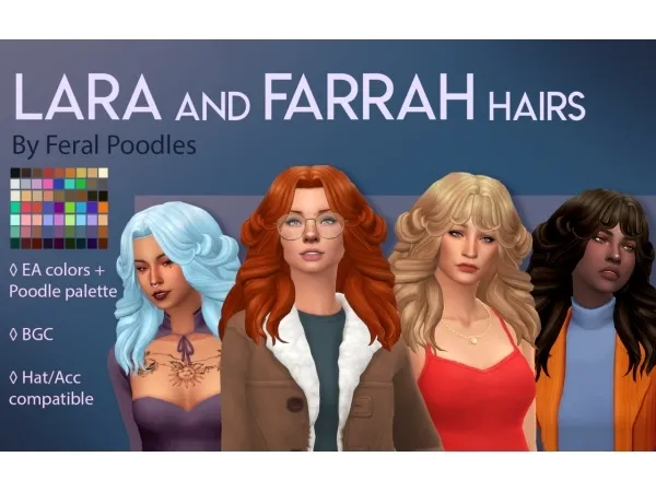 Maxis Match Lara and Fara Hairs - The Sims 4 Custom Content