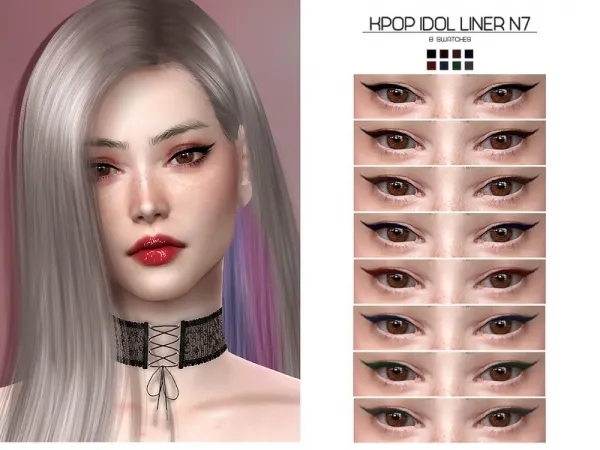 Alpha Lisaminicatsims' LMCS Kpop Idol Liner N7 - The Sims 4 Custom Content