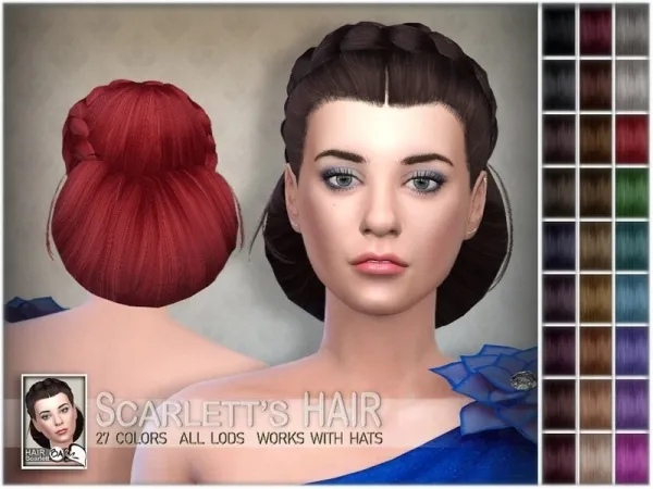 Mix BAkalia's Scarlett's Hair - The Sims 4 Custom Content