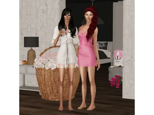 Satin ChemiseSatin Robe by nikaonishko - The Sims 2 Custom Content