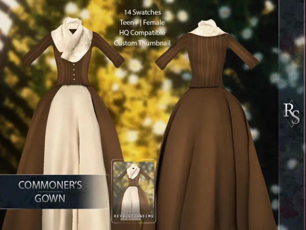 Alpha Commoner's Gown sims by revolution - The Sims 4 Custom Content