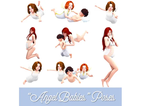 Alpha Angel Babies Poses by atashi77 - The Sims 4 Custom Content