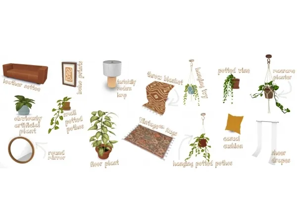 Maxis Match apartment therapy inspired stuff pack by awingedllama - The Sims 4 Custom Content