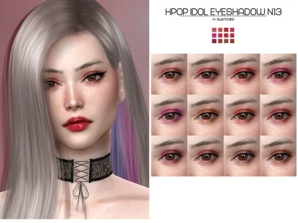 Alpha Lisaminicatsims' LMCS Kpop Idol Eyeshadow N13 - The Sims 4 Custom Content