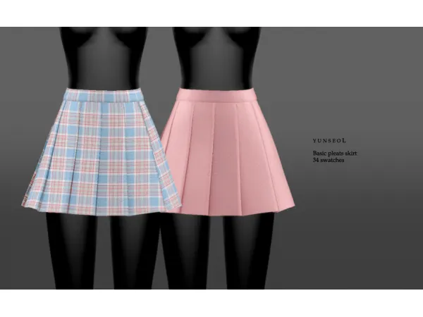 Alpha Basic Pleats Skirt by yunseol - The Sims 4 Custom Content