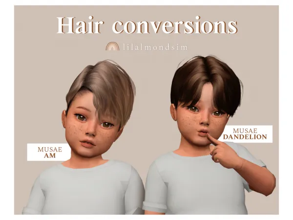 Alpha Hair conversions fod toddlers - The Sims 4 Custom Content