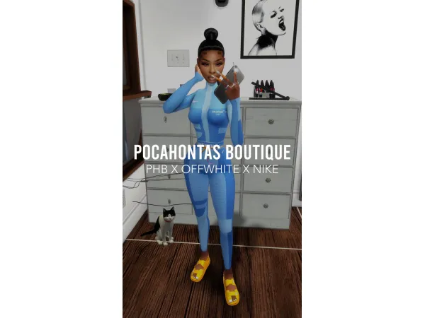 Alpha PHB X OFFWHITE X NIKE by simsfinds - The Sims 4 Custom Content