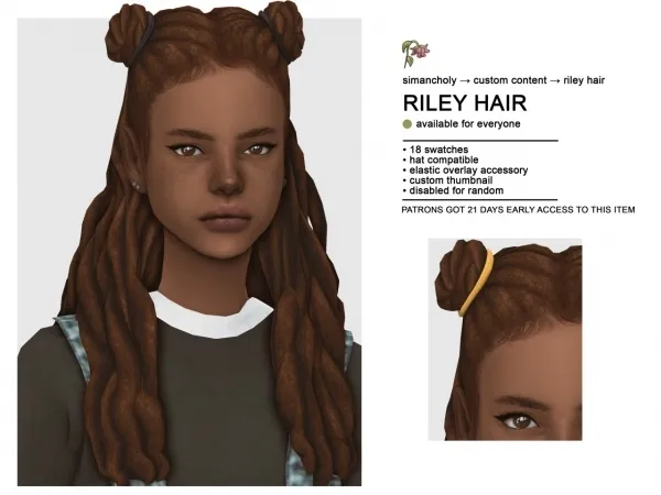 Maxis Match RILEY HAIR by simsfinds - The Sims 4 Custom Content