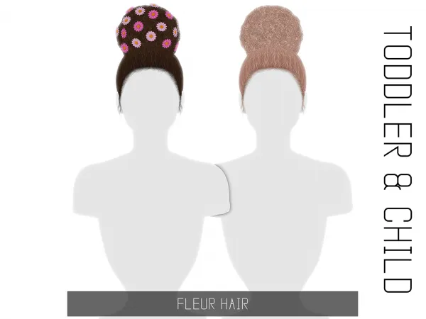 Alpha FLEUR HAIR TODDLER CHILD - The Sims 4 Custom Content