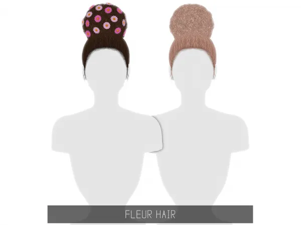 Alpha FLEUR HAIR - The Sims 4 Custom Content
