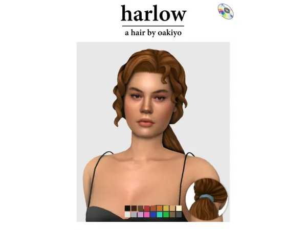 Maxis Match Harlow Hair by oakiyo - The Sims 4 Custom Content
