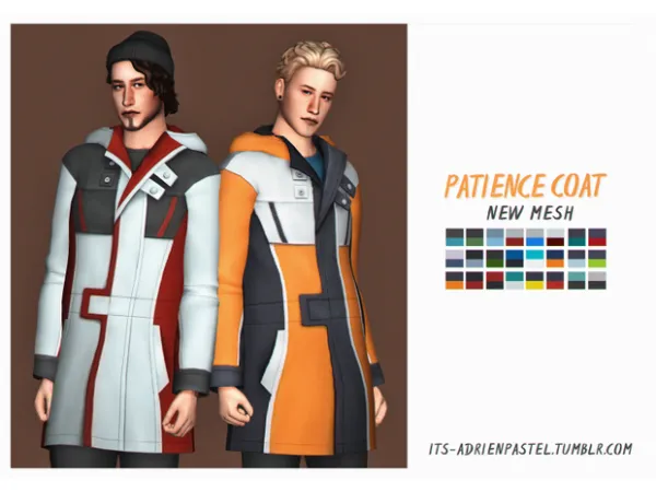 Maxis Match Patience Coat by adrienpastel - The Sims 4 Custom Content