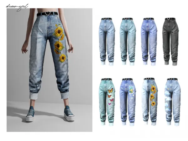 [ DREAMGIRL] BELTED JEANS