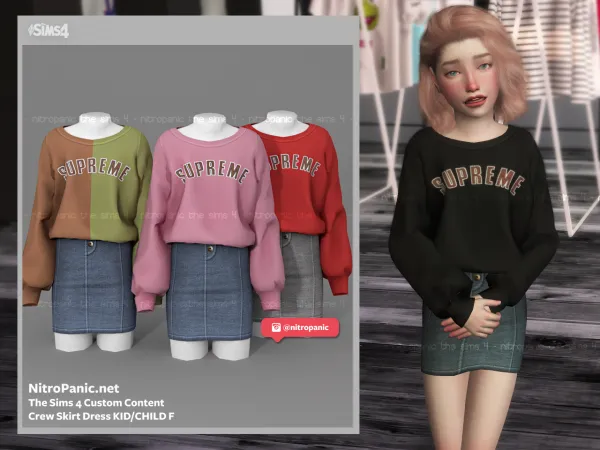 Alpha CrewSkirt KID CHILD F - The Sims 4 Custom Content