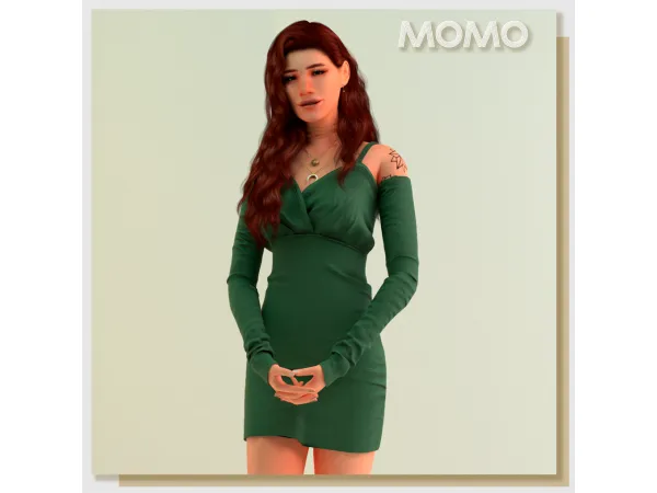 Alpha Momo dress by amelylina - The Sims 4 Custom Content