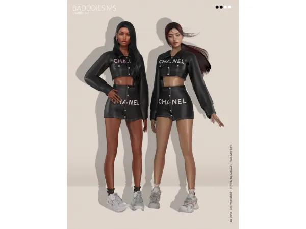 Alpha BADDDIESIMS CHANEL SET - The Sims 4 Custom Content