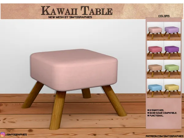 Maxis Match Kawaii Coffee Table - The Sims 4 Custom Content