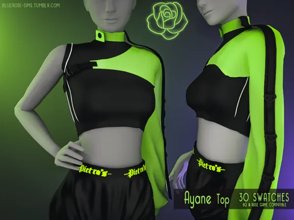 Alpha Ayane top BR sims by bluerose-sims - The Sims 4 Custom Content