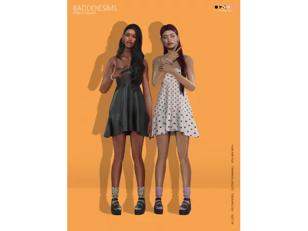 Alpha BADDDIESIMS ROBE A VOLANT by simsfinds - The Sims 4 Custom Content