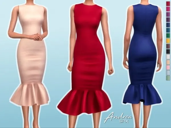 Mix Sifix's Andrea Dress - The Sims 4 Custom Content