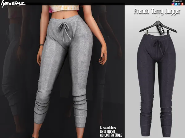 Alpha Lynxsimz French Terry Jogger - The Sims 4 Custom Content