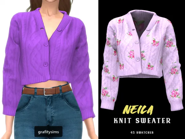 Alpha Neila Knit Top - The Sims 4 Custom Content