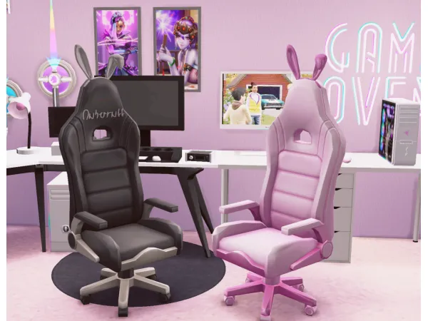 Maxis Match Bunny Gaming Chair by desimny - The Sims 4 Custom Content