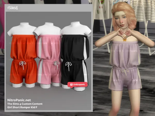 Alpha Girl Romper KIDChild F - The Sims 4 Custom Content