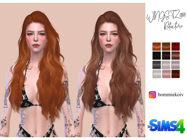 Alpha Wings retexture hair - The Sims 4 Custom Content